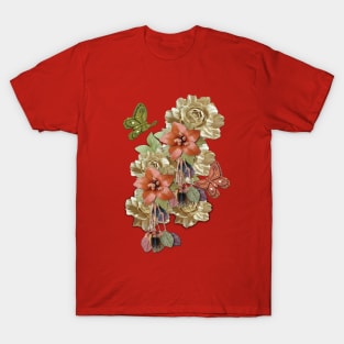 Leather-Craft Flower Art T-Shirt